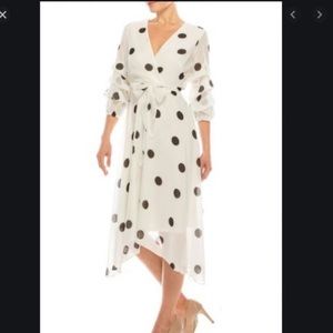 Maison Tara High Low Faux Wrap Dress